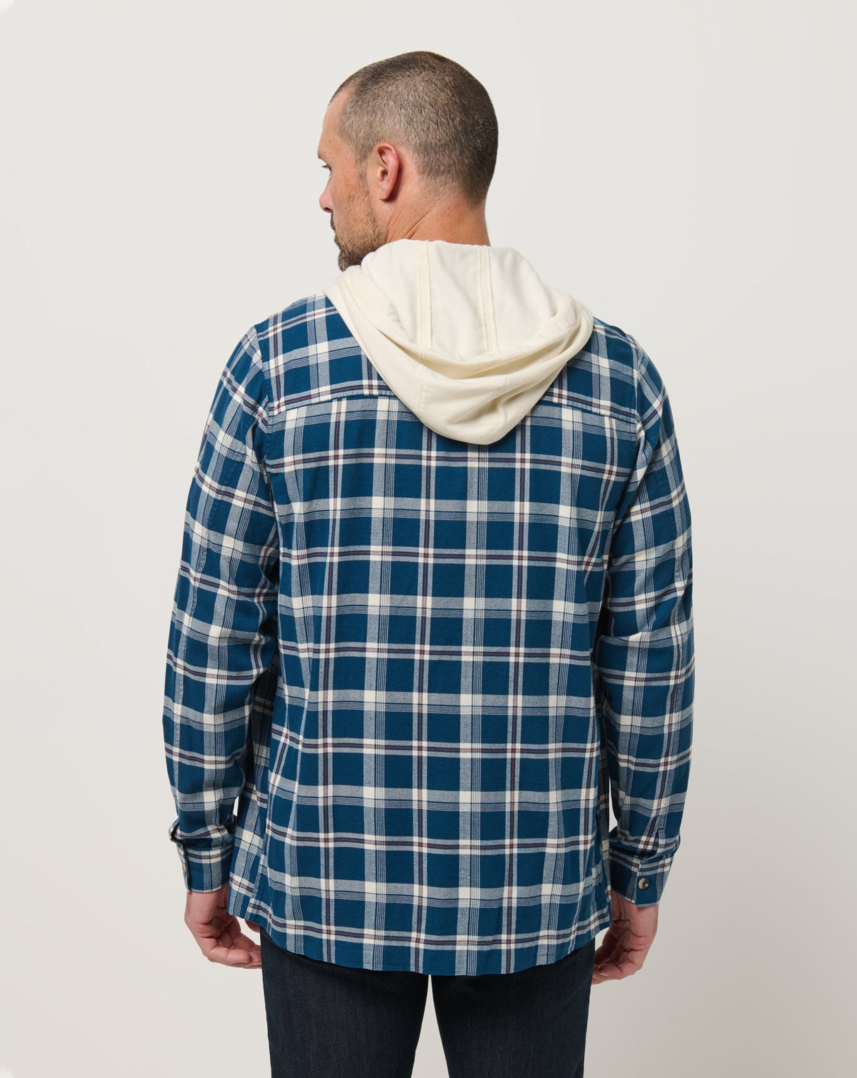 Cloud Flannel Hooded Button-Up Titan | Travis Mathew