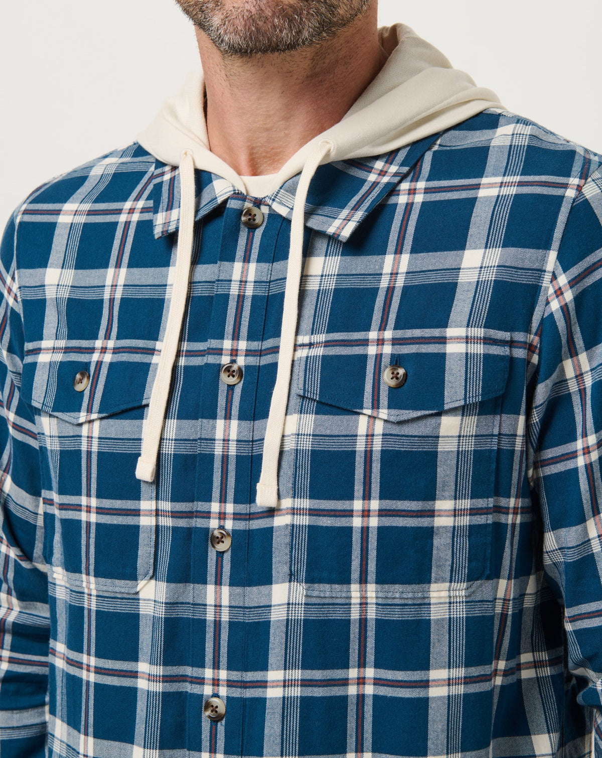 Cloud Flannel Hooded Button-Up Titan | Travis Mathew