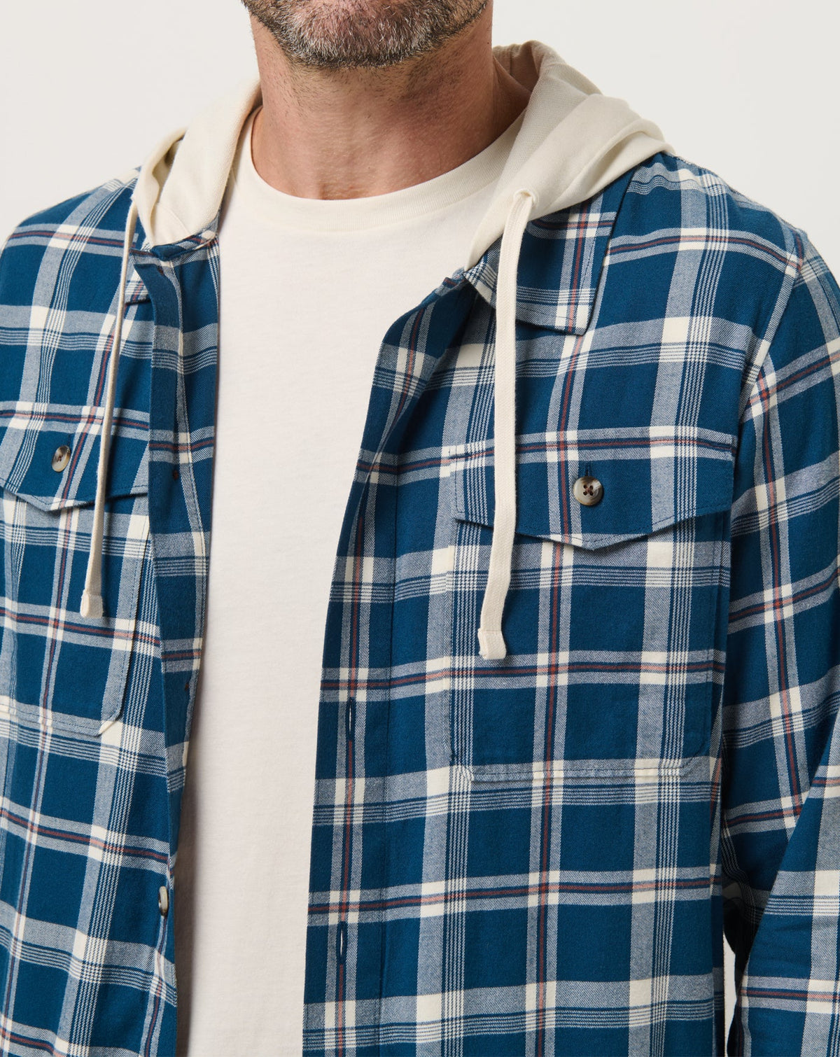 Cloud Flannel Hooded Button-Up Titan | Travis Mathew