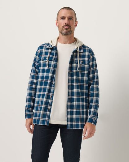 Cloud Flannel Hooded Button-Up Titan | Travis Mathew
