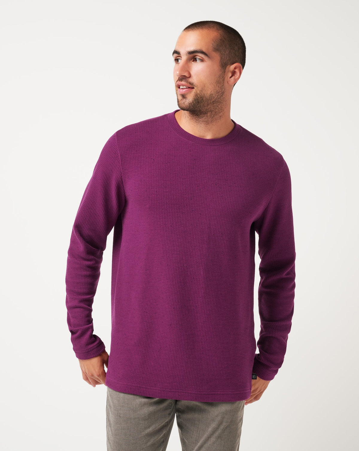 Burnley Cloud Waffle Crew Claret | Travis Mathew
