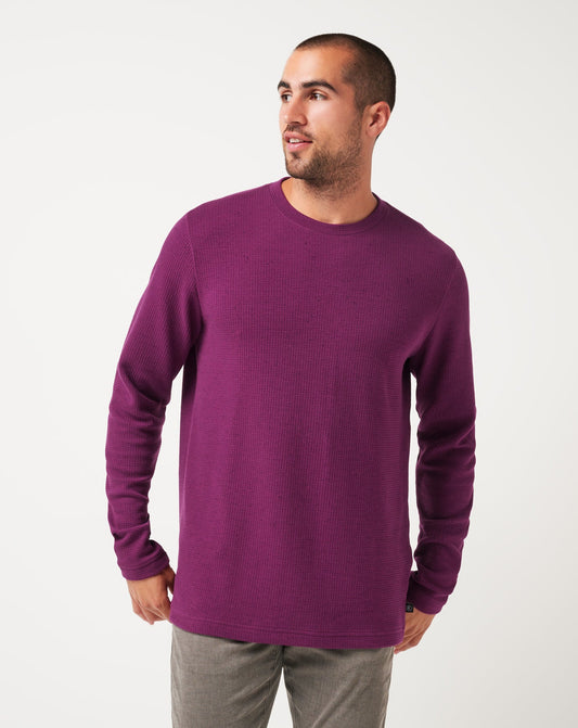 Burnley Cloud Waffle Crew Claret | Travis Mathew