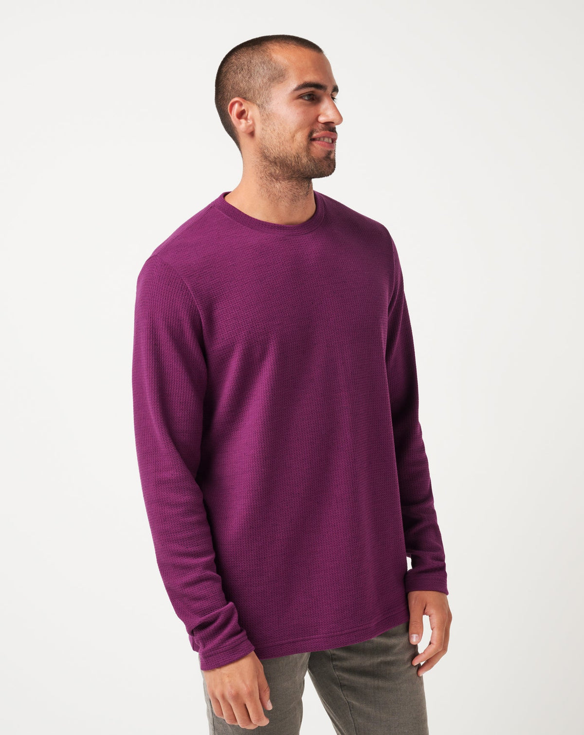 Burnley Cloud Waffle Crew Claret | Travis Mathew