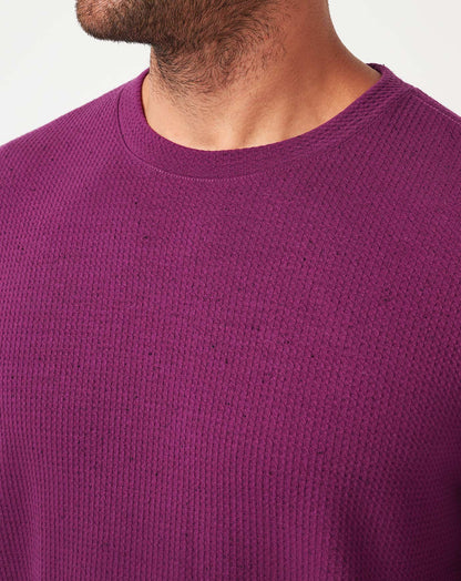 Burnley Cloud Waffle Crew Claret | Travis Mathew