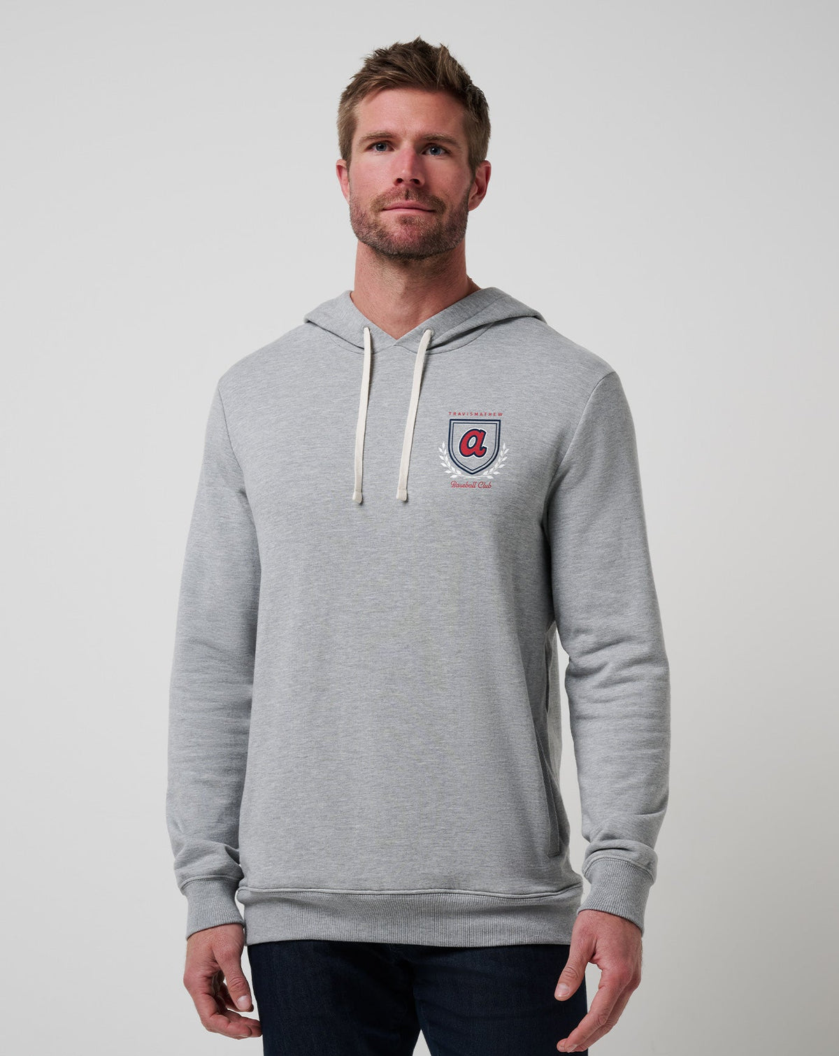 Atlanta Braves Stadium Hoodie Heather Grey | Travis Mathew