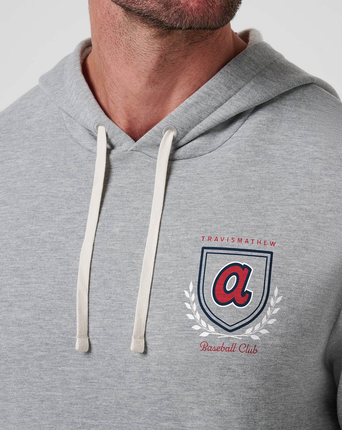 Atlanta Braves Stadium Hoodie Heather Grey | Travis Mathew