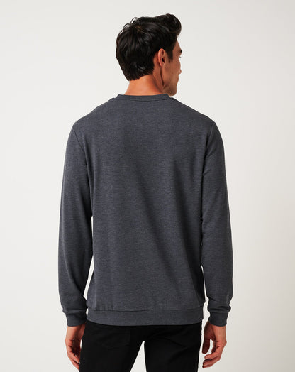 Amenities V-Neck Crew Heather Dark Grey | Travis Mathew