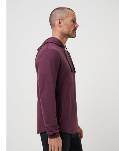 Upgraded Tech Hoodie Heather Mauve Wine | Travis Mathew