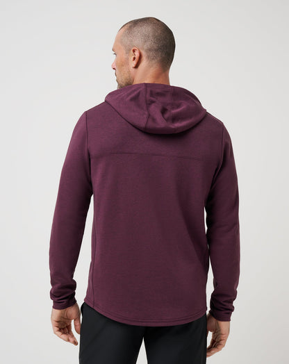 Upgraded Tech Hoodie Heather Mauve Wine | Travis Mathew