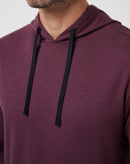 Upgraded Tech Hoodie Heather Mauve Wine | Travis Mathew