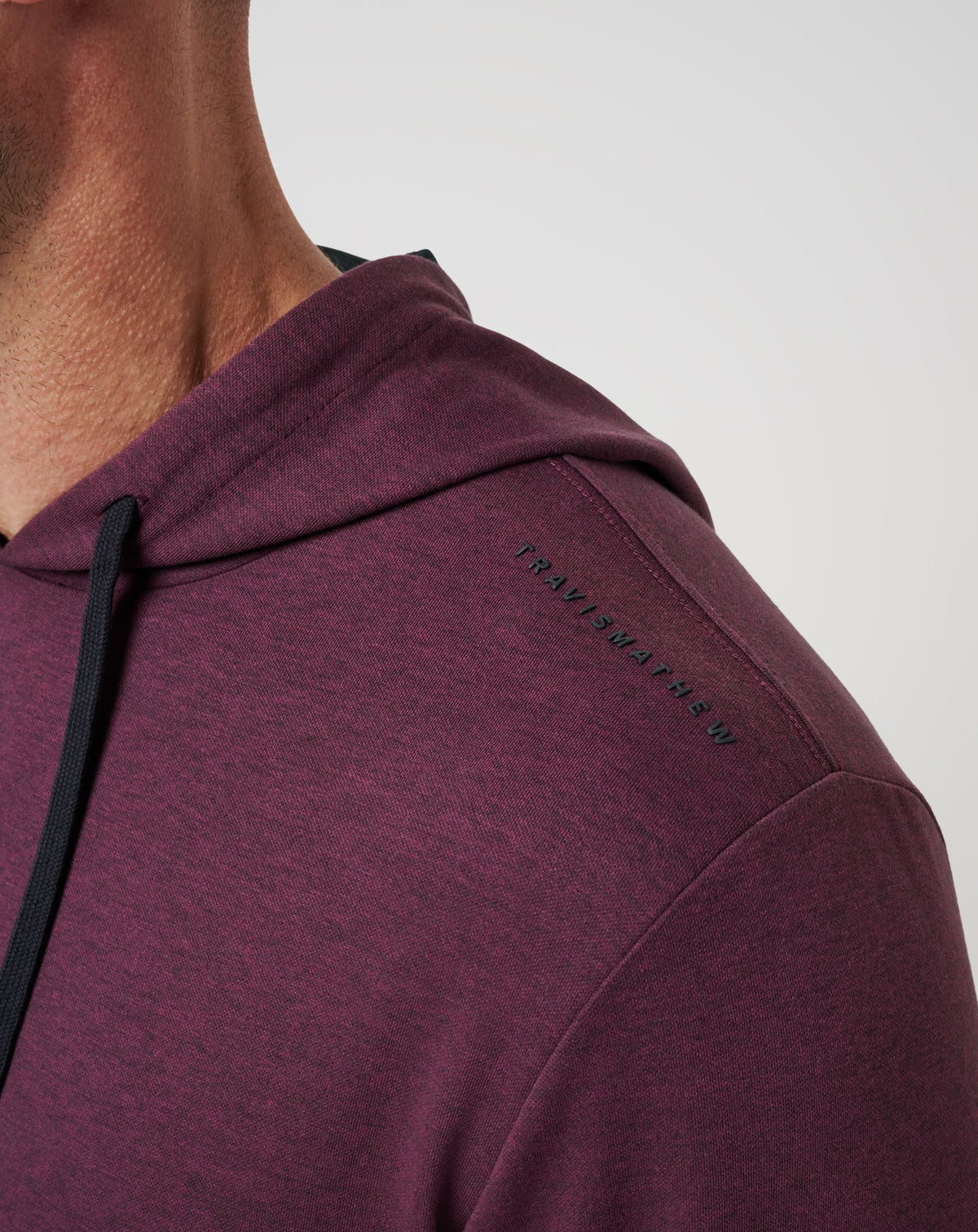 Upgraded Tech Hoodie Heather Mauve Wine | Travis Mathew