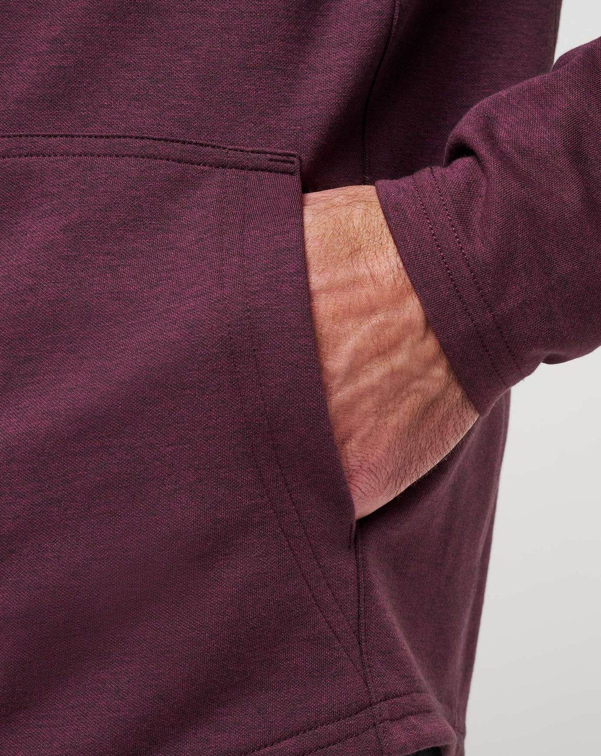 Upgraded Tech Hoodie Heather Mauve Wine | Travis Mathew