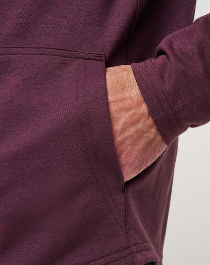 Upgraded Tech Hoodie Heather Mauve Wine | Travis Mathew