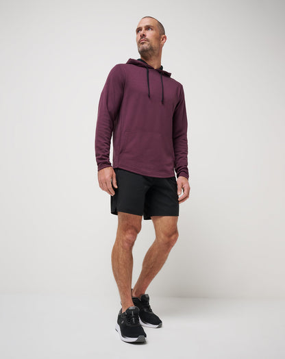Upgraded Tech Hoodie Heather Mauve Wine | Travis Mathew