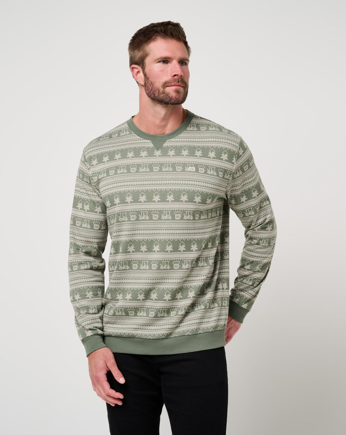 Family Time Crew Dark Olive | Travis Mathew