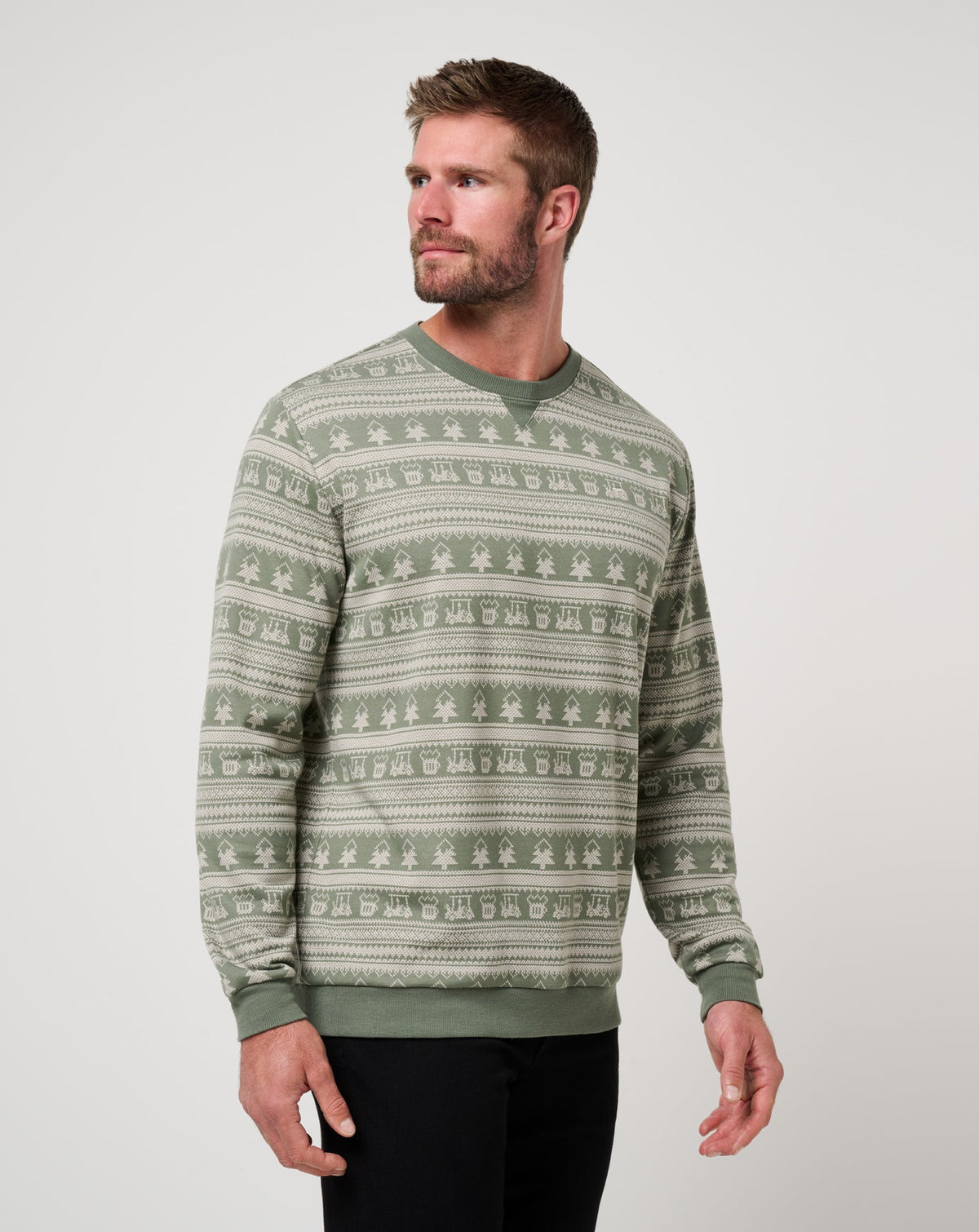 Family Time Crew Dark Olive | Travis Mathew
