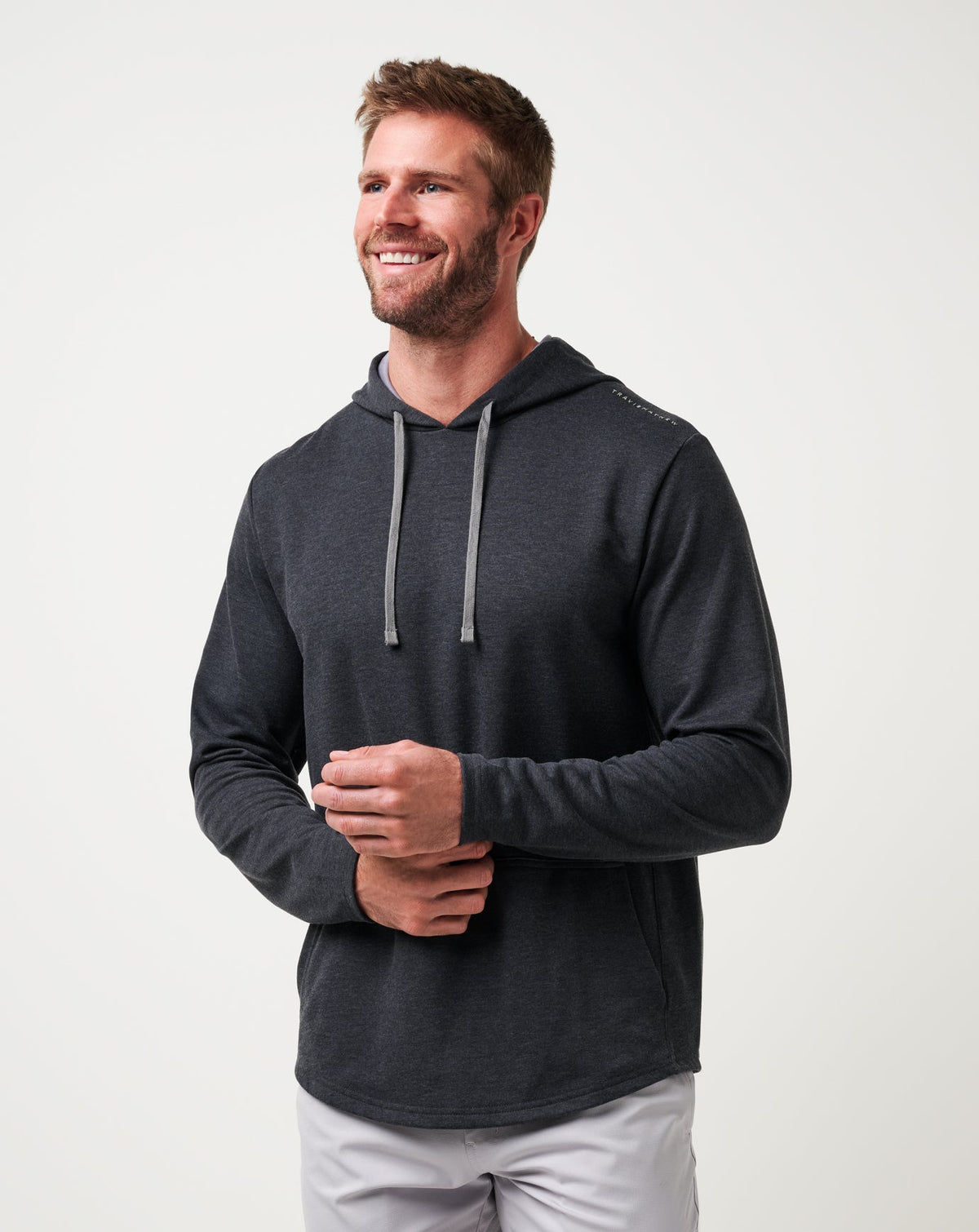 Upgraded Tech Hoodie Heather Black | Travis Mathew