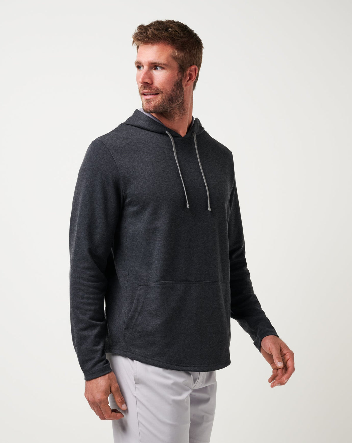 Upgraded Tech Hoodie Heather Black | Travis Mathew