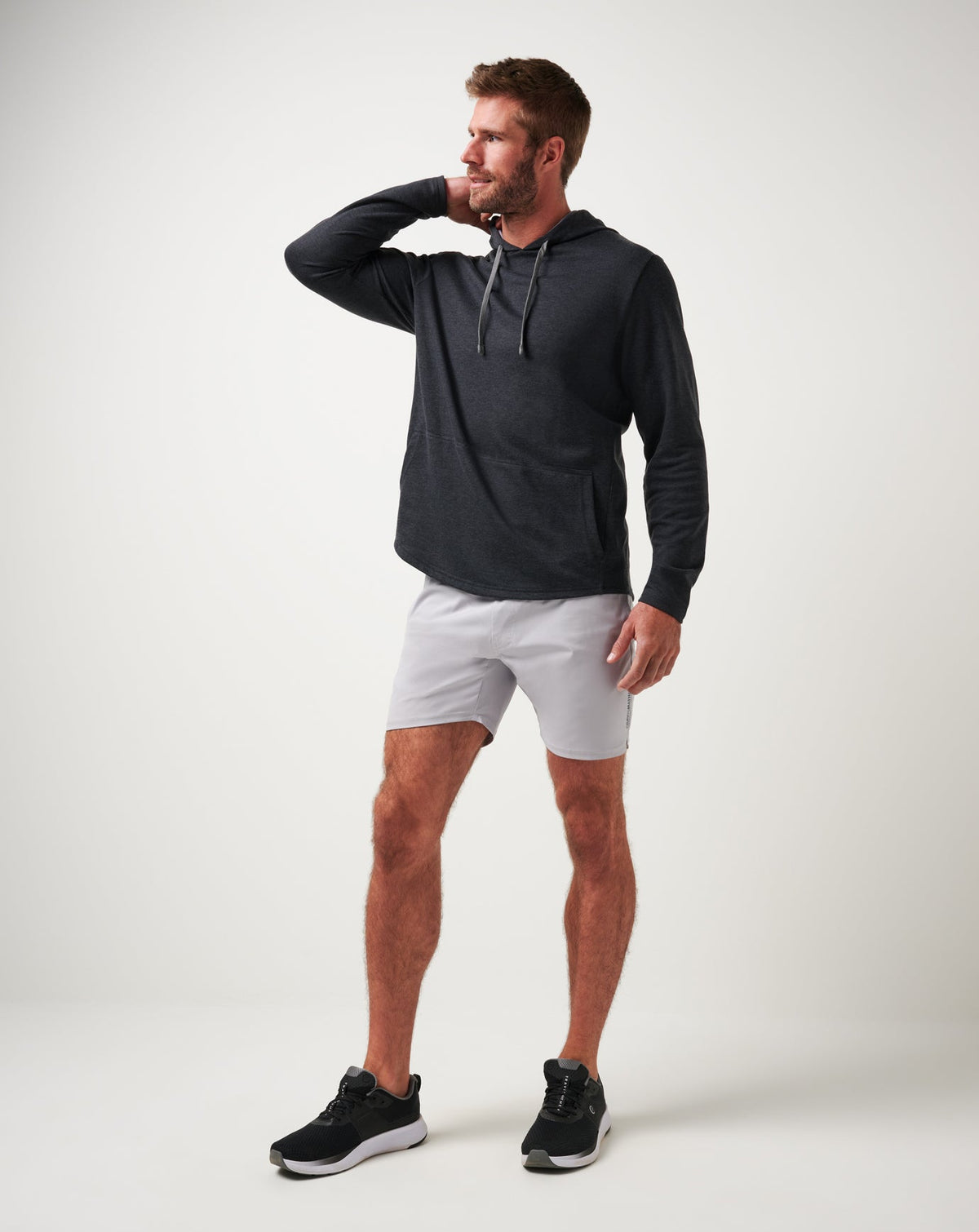 Upgraded Tech Hoodie Heather Black | Travis Mathew