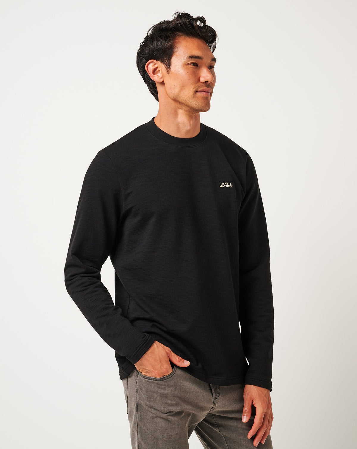 Man About Town Crew Black | Travis Mathew