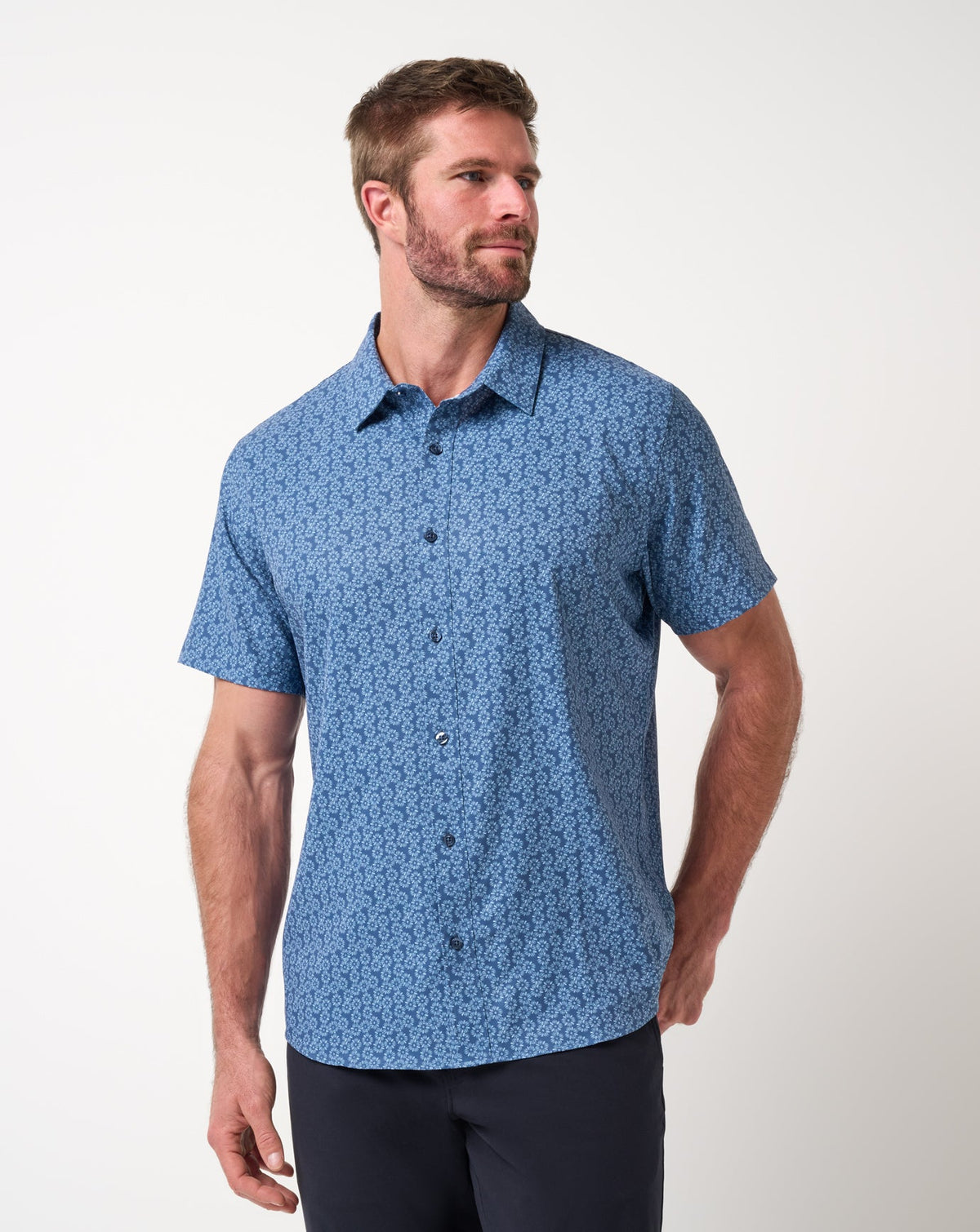 Techwoven Sunlight Button-Up Bering Sea | Travis Mathew