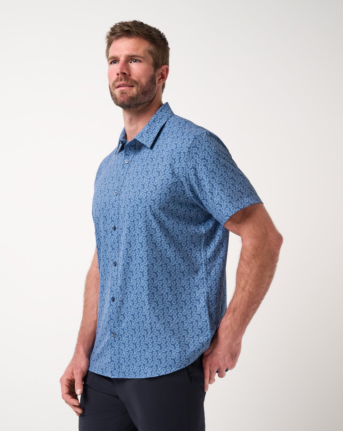 Techwoven Sunlight Button-Up Bering Sea | Travis Mathew