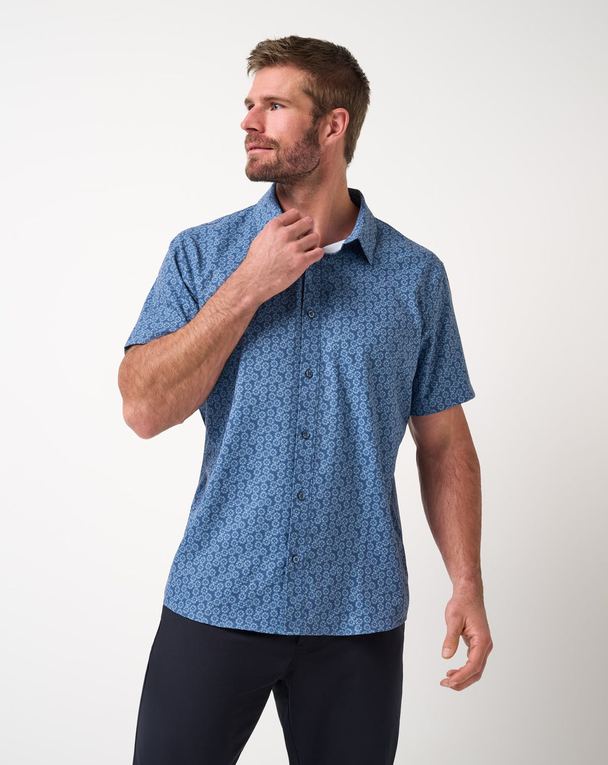 Techwoven Sunlight Button-Up Bering Sea | Travis Mathew