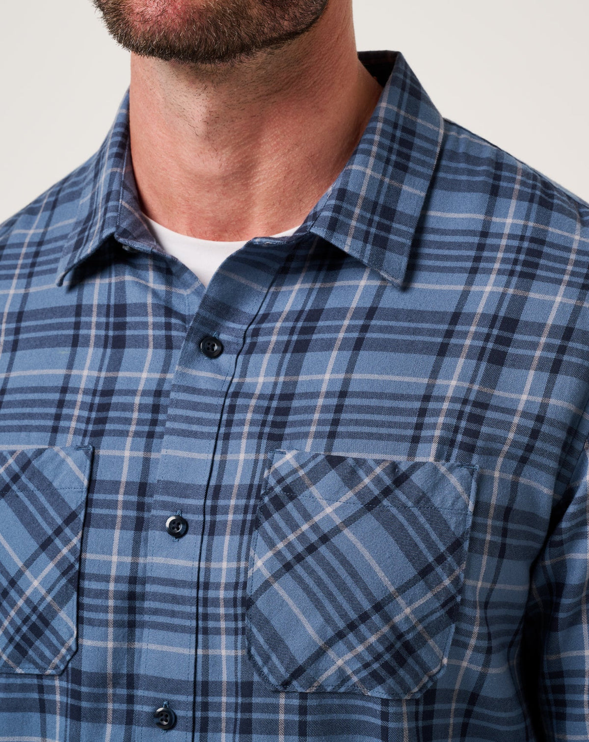 Cloud Flannel Plaid Button-Up Bering Sea/Sleet | Travis Mathew