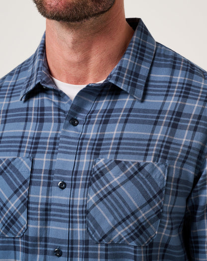 Cloud Flannel Plaid Button-Up Bering Sea/Sleet | Travis Mathew