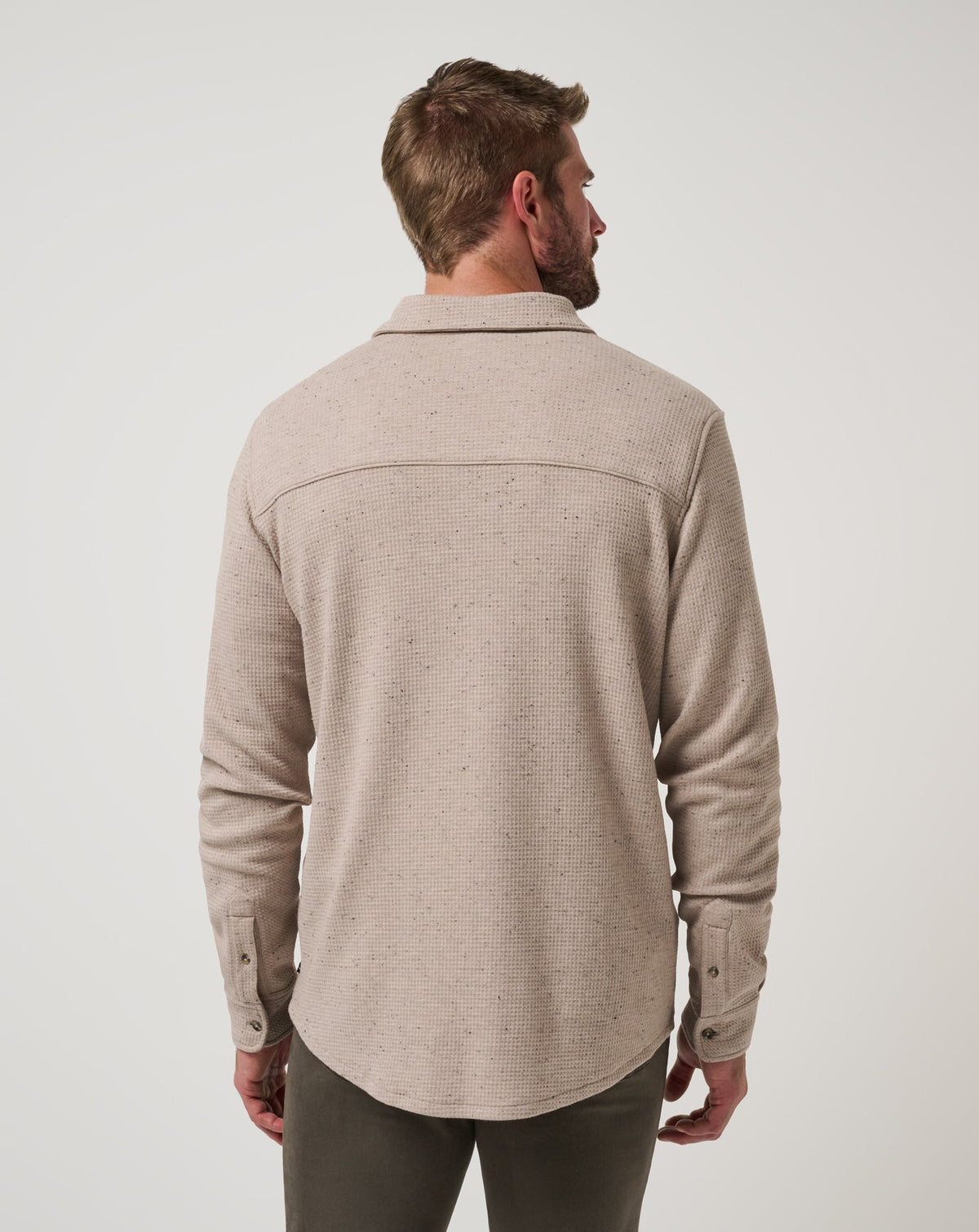Cloud Waffle Shirt Jacket Oxford Tan | Travis Mathew