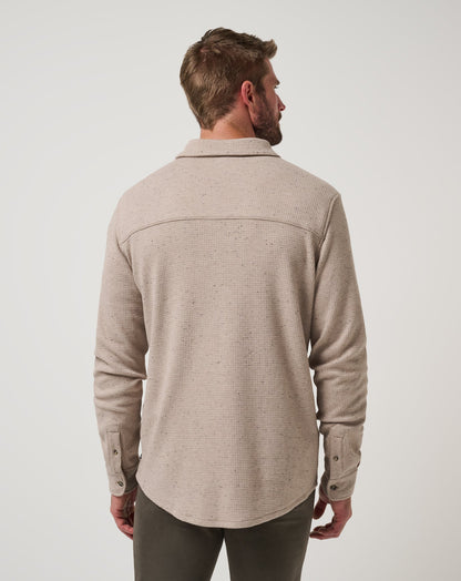 Cloud Waffle Shirt Jacket Oxford Tan | Travis Mathew