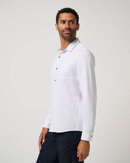 Comfortknit TM Social Club Button-Up White | Travis Mathew