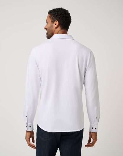 Comfortknit TM Social Club Button-Up White | Travis Mathew