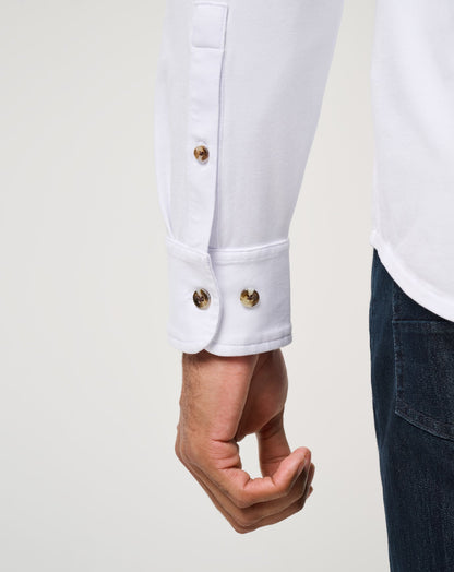 Comfortknit TM Social Club Button-Up White | Travis Mathew