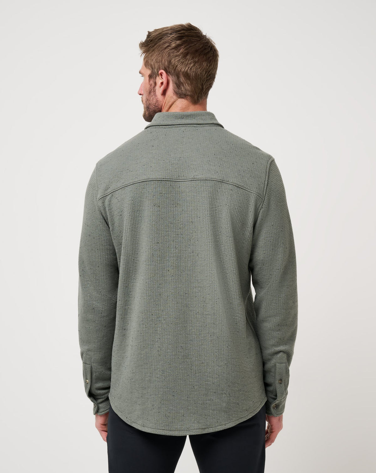 Cloud Waffle Shirt Jacket Dark Olive | Travis Mathew