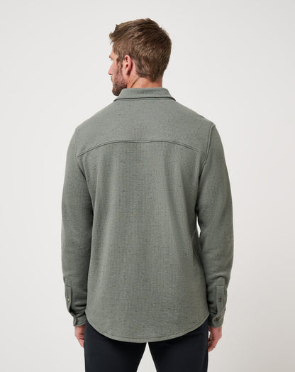 Cloud Waffle Shirt Jacket Dark Olive | Travis Mathew