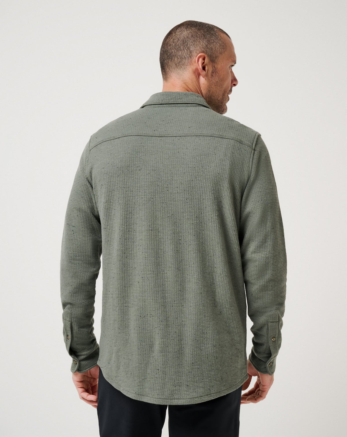 Cloud Waffle Shirt Jacket Dark Olive | Travis Mathew