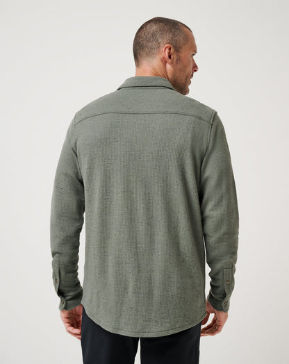 Cloud Waffle Shirt Jacket Dark Olive | Travis Mathew