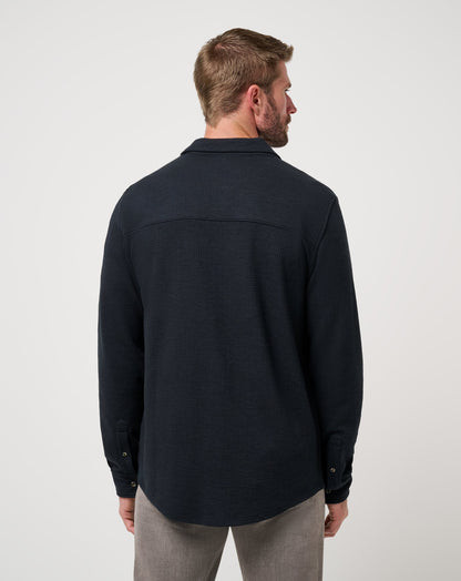 Cloud Waffle Shirt Jacket Black | Travis Mathew