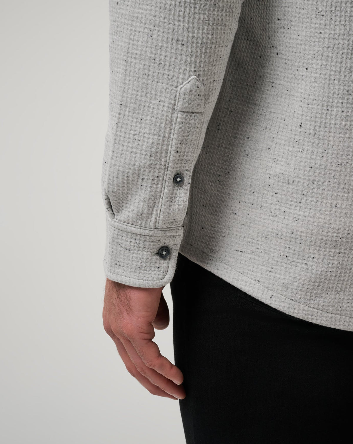 Cloud Waffle Shirt Jacket Heather Light Grey | Travis Mathew