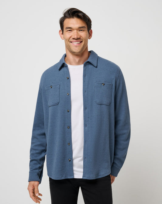 Cloud Waffle Shirt Jacket Bering Sea | Travis Mathew