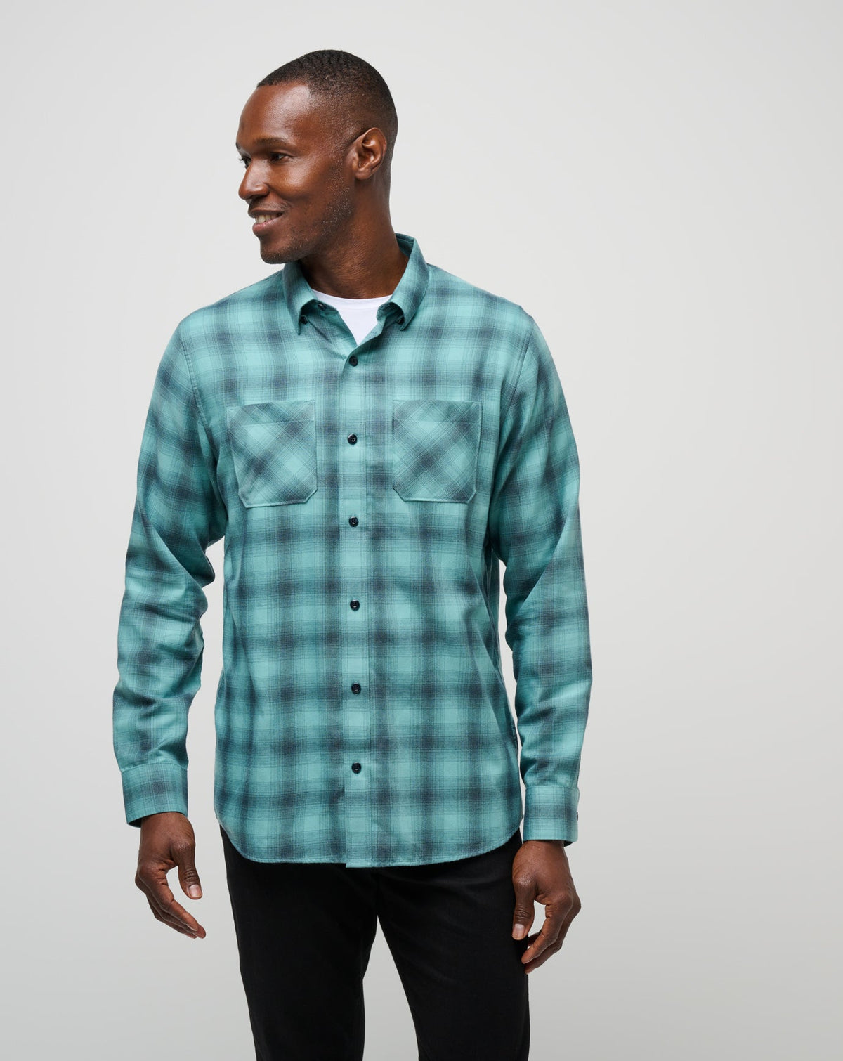 Cloud Flannel Plaid Button-Up Total Eclipse/Cameo | Travis Mathew