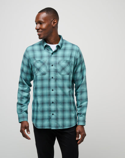 Cloud Flannel Plaid Button-Up Total Eclipse/Cameo | Travis Mathew