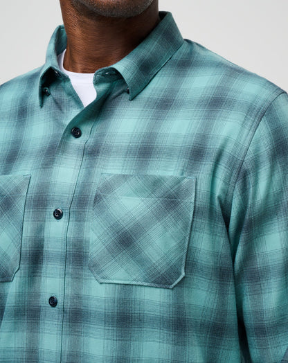 Cloud Flannel Plaid Button-Up Total Eclipse/Cameo | Travis Mathew