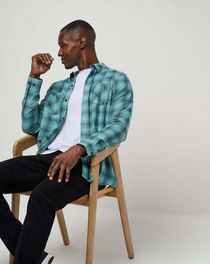 Cloud Flannel Plaid Button-Up Total Eclipse/Cameo | Travis Mathew