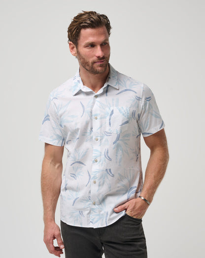 The Thick Of It Button-Up White/Quiet Harbor | Travis Mathew