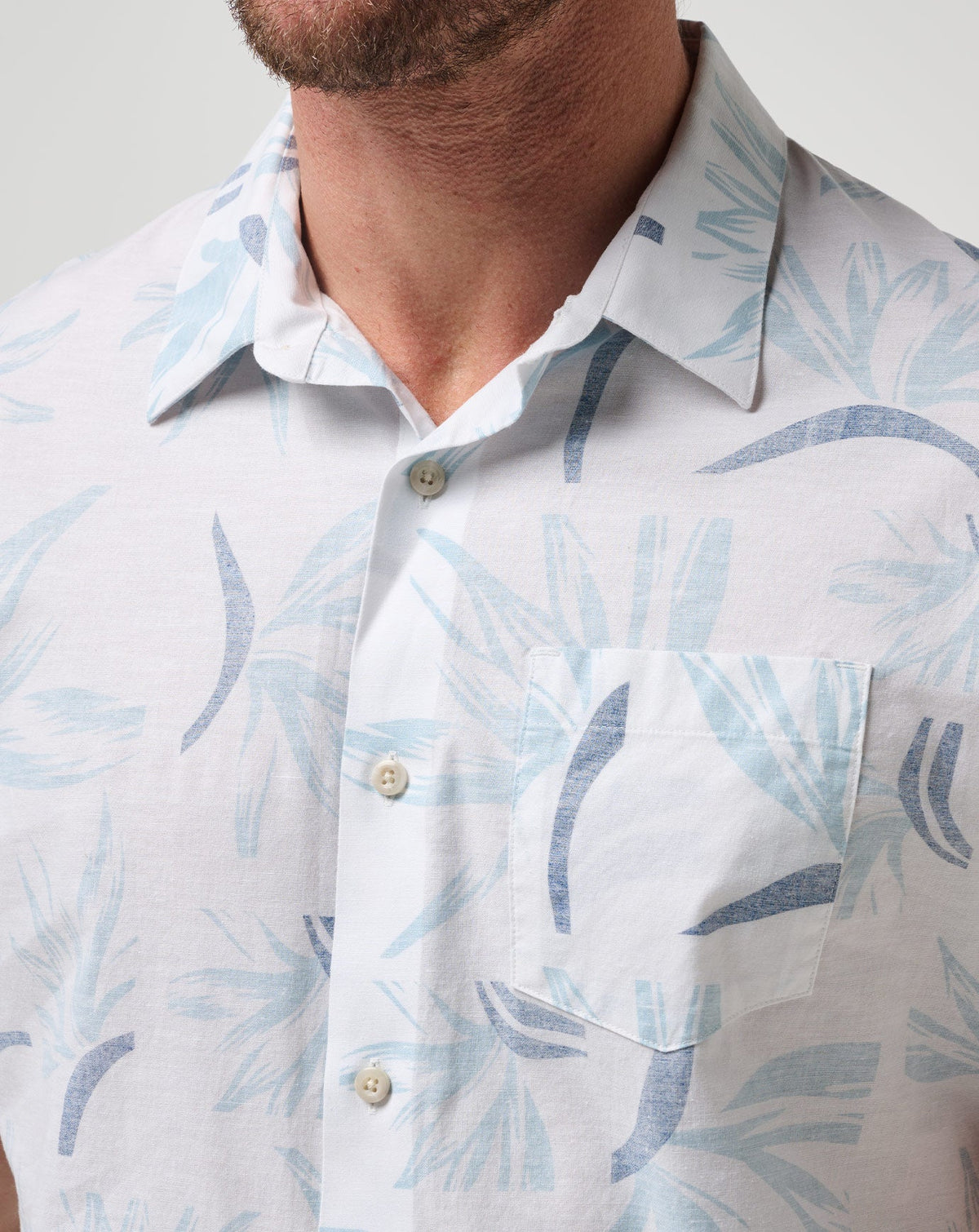 The Thick Of It Button-Up White/Quiet Harbor | Travis Mathew