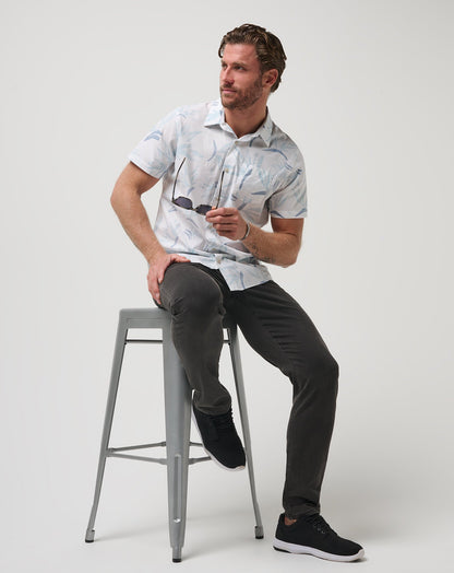 The Thick Of It Button-Up White/Quiet Harbor | Travis Mathew