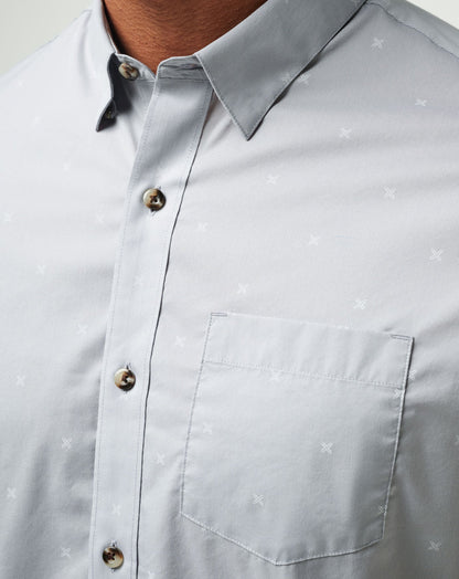 Across The Pond Button-Up Heather Sleet | Travis Mathew