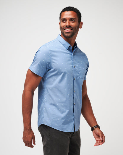 Wind It In Button-Up Heather Quiet Harbor | Travis Mathew